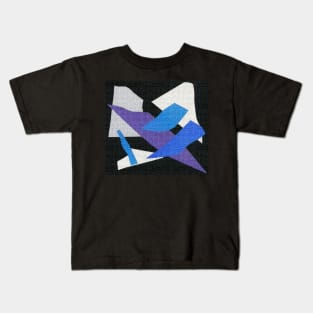 Abstract white blue grey Kids T-Shirt